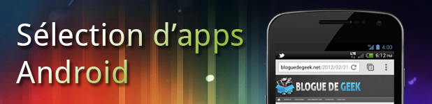 Sélection applications mobile sur Android