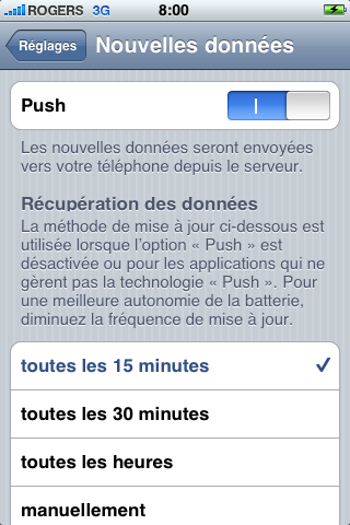 iPhone et courriel &ldquo;push&rdquo;, une impasse