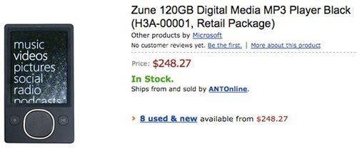 Zune 120Go sur Amazon
