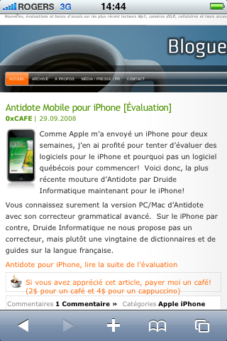 iPhone 3G version 2.1 [Évaluation]