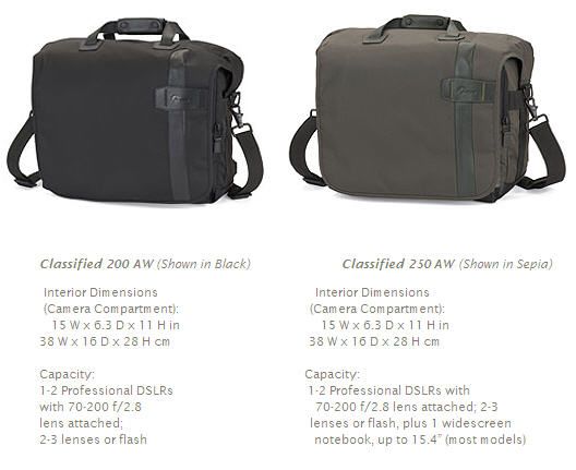 Lowepro Classified :: Nouvelle série de sacs pour photographes professionnels