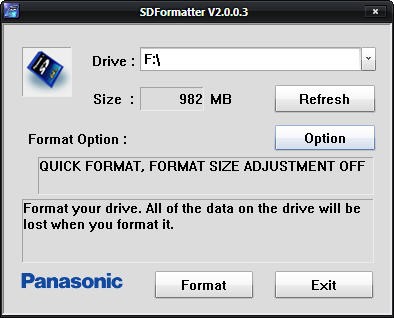 Panasonic Formatter