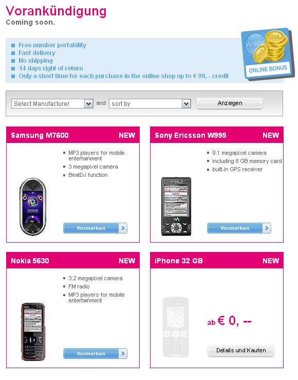 Nouveau produit T-Mobile Autriche - iPhone 32Go