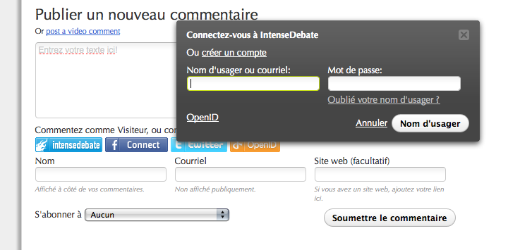 IntenseDebate en français