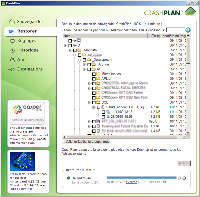 CrashPlan Restaurer