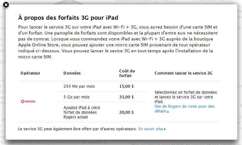iPad WiFi + 3G disponible en pré-commande