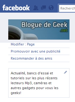 Le Blogue de Geek maintenant sur Facebook