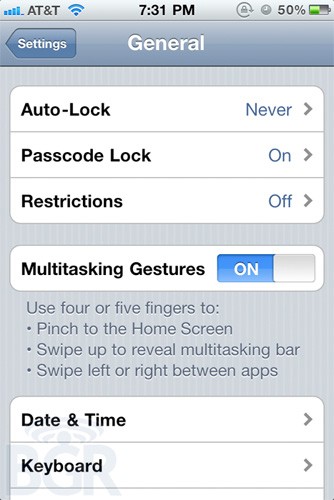 Des gestuelles multitouch pour l’iOS 4.3