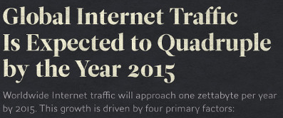 Le traffic Internet global devrait quadrupler d’ici 2015! [Infographique]
