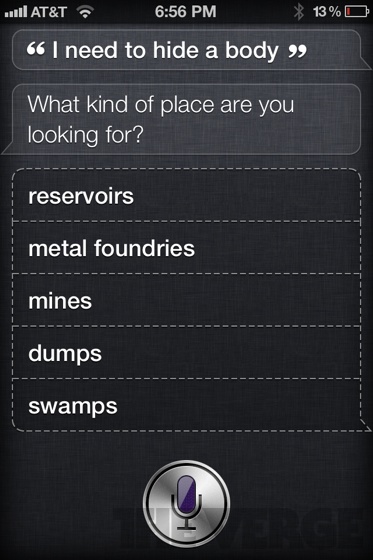 Siri, le sens de la vie… et comment cacher un corps!
