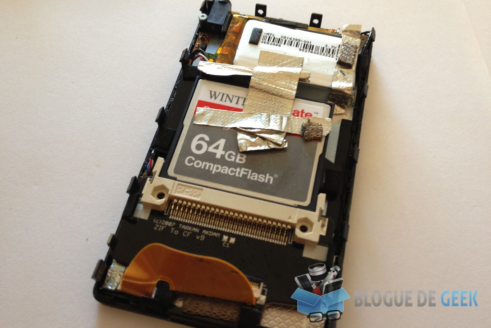 Remplacer le disque de son Zune ou iPod par une carte CompactFlash [Tutoriel]