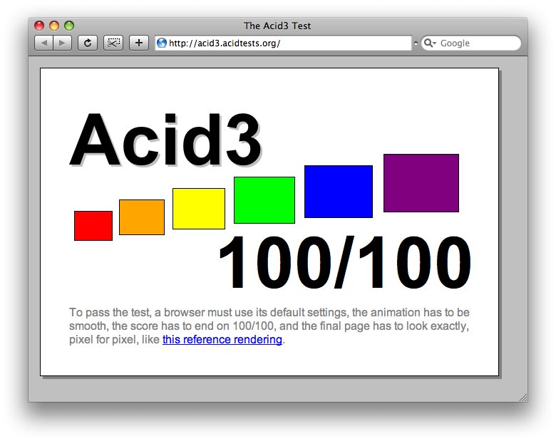 WebKit Acid3 100%