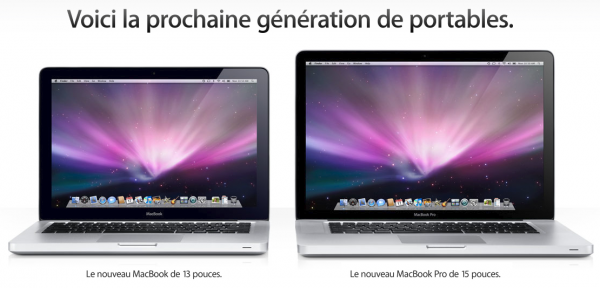 Nouveaux MacBook et MacBook Pro Octobre 2008