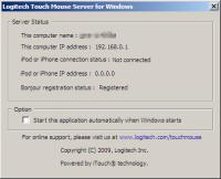 Logitech TouchMouse Server sous Windows