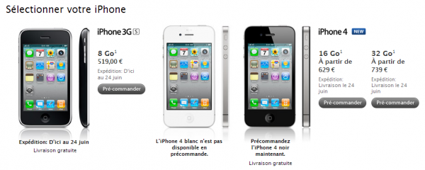 Précommande iPhone 4 - France