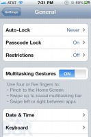 Gestuels Multitâches de l'iOS 4.3