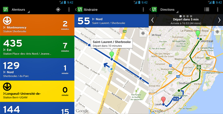 Transit app sous Android